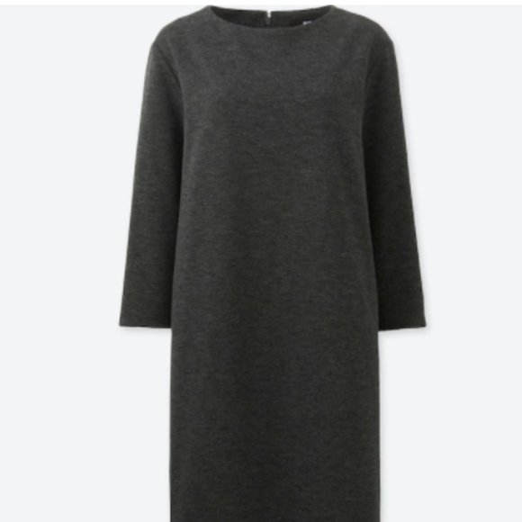 EUC WOMEN CHARCOAL 3/4 SLEEVE SHIFT DRESS, S size - Picture 1 of 10